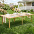 Boho Picnic Table, Portable Low Floor Sitting Table, Outdoor Folding Low Picnic Table for 6 Person, Wooden Low Table with Table Runner for Backyard, Beach, Camping, Wedding