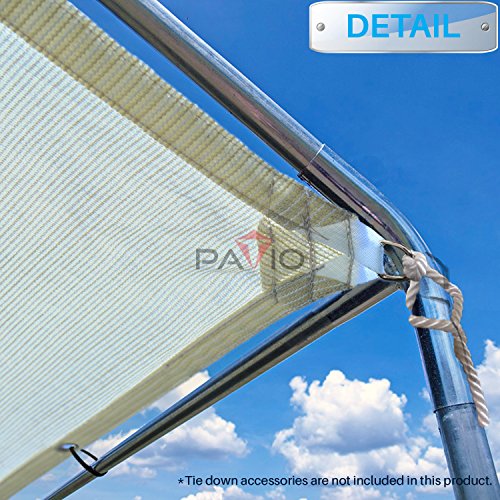 Patio 8' x 16' Sun Shade Cloth with Grommets, Outdoor Shade Sail Pergola Shade Cover Canopy, UV Block Privacy Screen Fabric with Straight Edge for Garden Deck Backyard Porch, Beige
