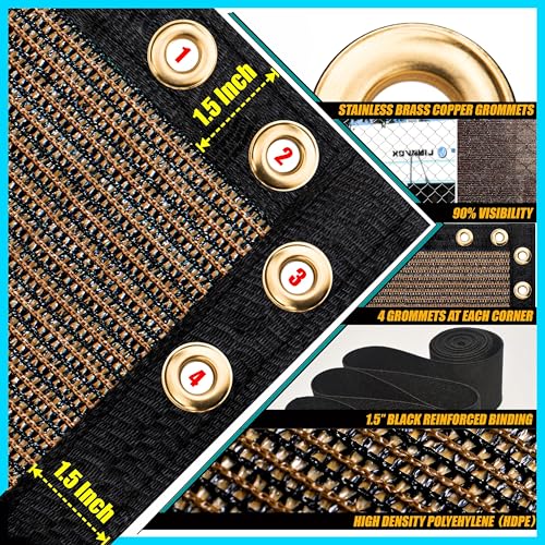 ShadeMart 6' x 12' Fence Privacy Screen Brown Heavy Duty 170 GSM Fencing Mesh Shade Net with Grommets & Zip Ties, 90% Blockage Fence Screen for Balcony Yard Outdoor Garden Pool (We Customize Size) - color: Brown, size: 0 6' x 1 2'