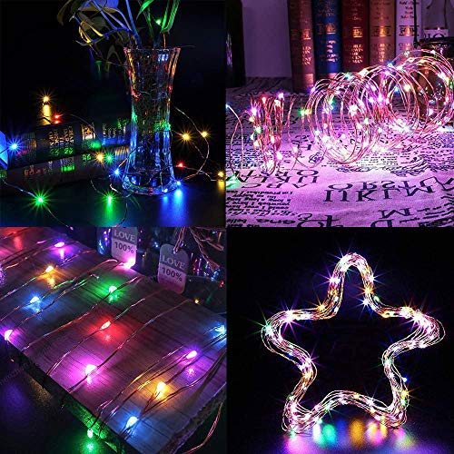 Lezonic Outdoor Solar Christmas Lights Waterproof,2 Pack Total 240LED 24M/80Ft Garden Light Waterproof 8 Modes Outdoor Copper Wire Solar String Lights Patio Decor,Porch Hanging Light (Colored) - color: Multicolor