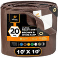 Xpose Safety 10' x 10' Ultra Heavy Duty Tarp - 20 Mil Waterproof Tarps for Camping, Outdoor Adventures & Tent Cover, UV Protection, Reinforced Corners, All-Weather Durability - size: 10' x 10'