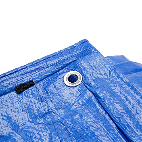 Grizzly Tarps by B-Air 14' x 20' Large Multi-Purpose Waterproof Heavy Duty Poly Tarp with Grommets Every 36", 8x8 Weave, 5 Mil Thick, for Home, Boats, Cars, Camping, Protective Cover, Blue - size: 14X20