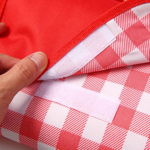 Extra Large 80x80 in Beach Blanket Outdoor Picnic Blankets, Foldable Waterproof Sand Free Beach Mats Picnic Mat for Festival BBQ Park Grass Lawn Camping Hiking Travel Concerts (Classic Red Check) - color: Red 6'8" X 6'8"