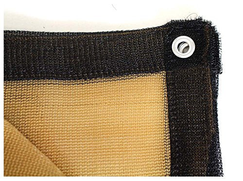 SUN GUARD 7' x 30' Tan Sunshade Net | 100% High Density Polyethylene | UV Protected | Reinforced Corners | 7' x 30' (2.1 m x 9.1 m) | Ultimate Sunlight Filtration - color: Tan, size: 7' x 30'