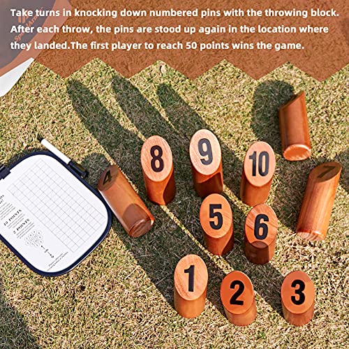 SpeedArmis Wooden Throwing Game, 12 Numbered Block Toss Games Set with Scoreboard & Carrying Case, Indoor Tailgating Bowling Yard Activity‌ for Teens Adults Family
