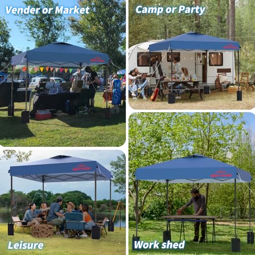 8x8 Pop Up Canopy, Easy Up Canopy Tent, Heavy Duty Tents for Parties, One Person Set Up Event Tent, Light Blue - color: Light Blue, size: 8x8
