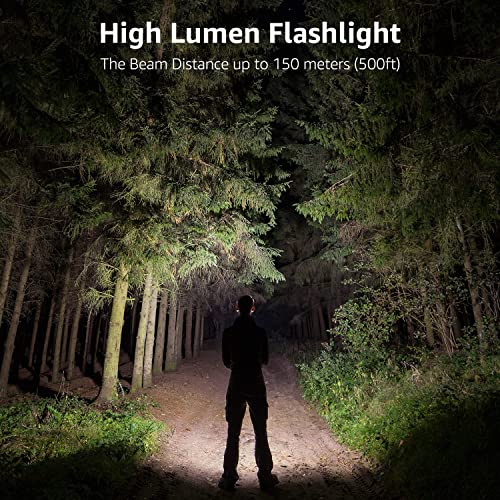 Lighting EVER LED Flashlights High Lumens, Small Flashlight, Waterproof, Adjustable Focus Flash Light for Outdoor, Emergency, Camping, AAA Batteries Included, 2 Pack - color: Black