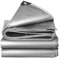 10'x 12' Tarps Heavy Duty Thick Waterproof, Poly Canopy Silver Tent Shelter Cover, 10 Mil Tarpaulin Shade, Rip and Tear Proof, UV Resistant Tarpaulin with Grommets and Reinforced Edges - color: Silver, size: 10 x 12ft