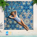 Beach Blanket 78''×110'' Suits 1-7 Adults Waterproof Sandproof Oversized Lightweight Sand Free Beach Blanket Large Picnic Mat for Travel Camping Picnic Hiking - color: Blue Flower, size: 78''x110''