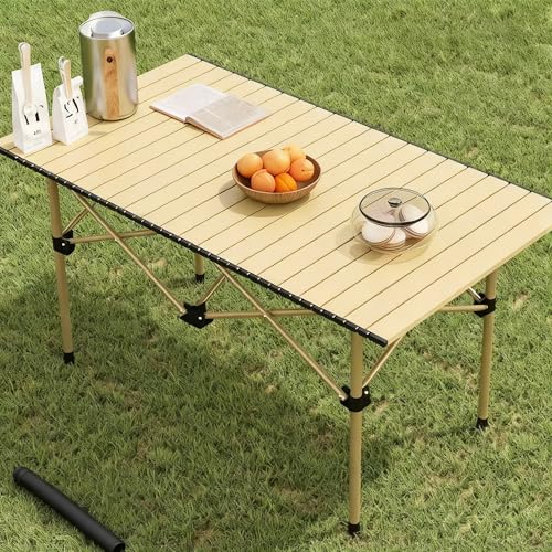 Camping Folding Table Lightweight Outdoor Portable Desk Beach Camp Foldable Tables for Picnic Grill BBQ - color: Black