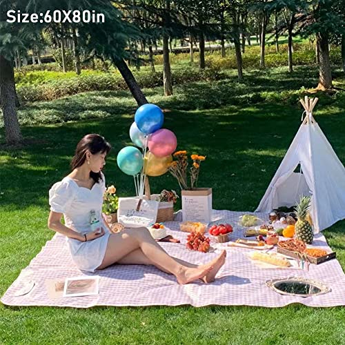 K Y KANGYUN Outdoor Picnic Blanket, Extra Large Beach Blankets, Foldable Lightweight Waterproof Sand Mat, Picnic Blanket 80" x 60" for Beach Camping Hiking Park Patio (Brown, 80x60 inch) - color: Brown, size: 5' x 6'8"