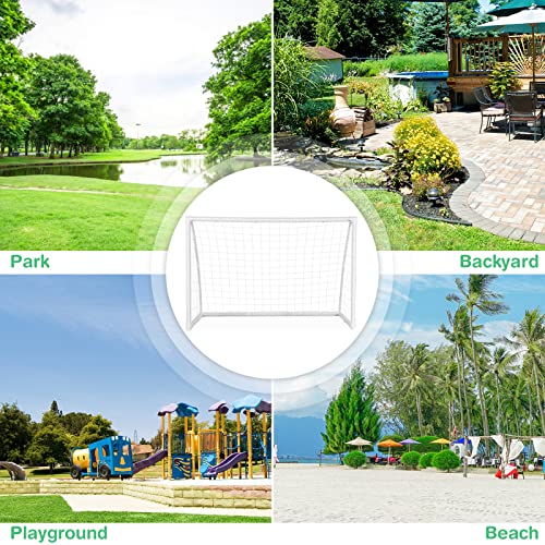 Soccer Goal, 12FT x 6FT/6FT x 4FT All-Weather Soccer Net with Frame, Quick Set-Up, Resilient Netting, Portable Soccer Goals for Backyard School Kids Soccer Training - size: 6FT x 4FT