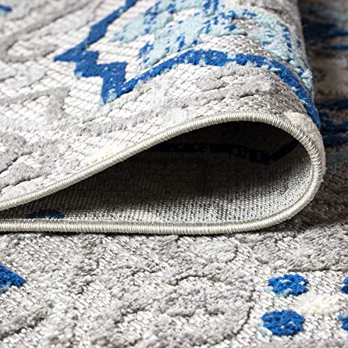 JONATHAN Y Mediterranean Medallion Indoor Outdoor Runner Rug 2X8 Blue/Gray, Boho for Backyard, Patio, Porch, Easy-Cleaning, High Traffic, Pet-Friendly, Non-Shedding (AMC101A-28) - size: 2'3" x 8' (Runner)