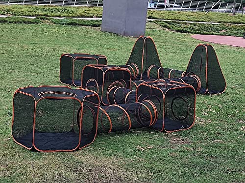 6 in 1 Pet Cat and Dog Tunnel Tent Foldable Pet Tent Outdoor Pop Up Pet Playpen Cage Fences House (Styles 1) - style: Styles 1