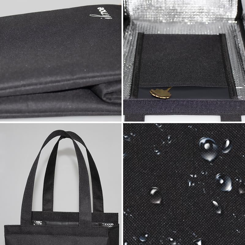 iknoe Lunch Bag Insulated Lunch Bags for Women & Men, 9L Reusable Lunch Tote, Portable Adult Thermal Large Lunch Cooler for Work Picnic (PureBlack) - color: PureBlack, size: Velcro Closure