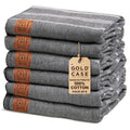 Gold CASE LYCIA Turkish Beach Towel Set of 6 – 100% Cotton Turkish Beach Towels Bulk 70 x 38'' – LYCIA Oversized, Quick Dry & Sand Free Beach Towel – Lightweight Towels Set in Black - color: Black, style: Beach-Bath Towel Set