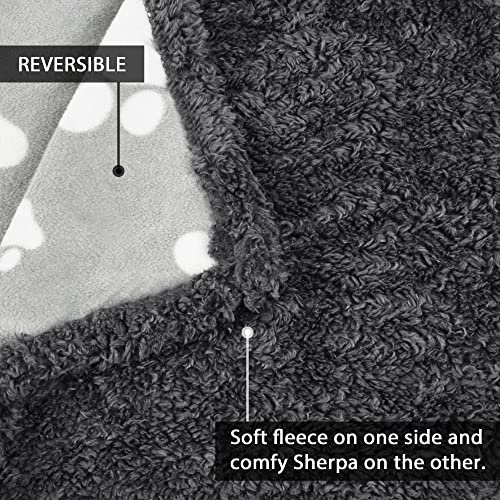 Kritter Planet Waterproof Dog Blankets for Small Dogs, Puppy Blankets for Litter, Cat Blankets for Indoor Cats Washable, Reversible Fleece Pet Mat for Crates, Car Seats, and Furniture - color: Paw Print, size: 30"x25"