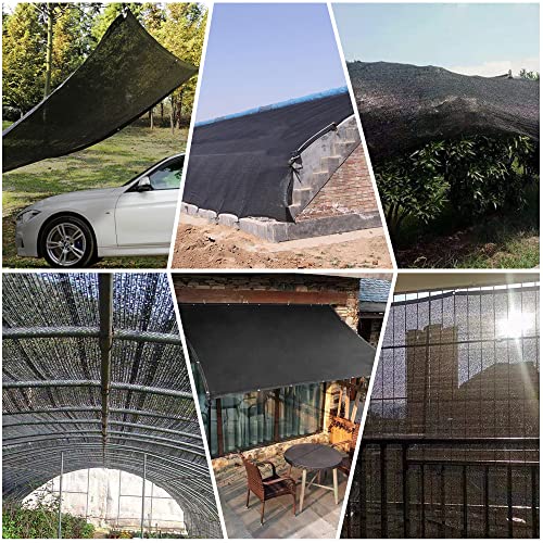 90% Black Sunblock Shade Cloth, UV Resistant Sun Shade Canopy with Grommets, 6.5 ft x 16.5 ft Outdoor Shade Mesh Cover Tarp for Garden, Greenhouse, Pergola, Backyard, Patio, Flowers Plants