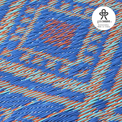 Fab Habitat Outdoor Rug - Waterproof, Fade Resistant, Crease-Free, Reversible - Premium Recycled Plastic - Boho Southwestern - Large Patio, Deck, Sunroom, Camping, RV - Jodhpur - Multi Blue - 6 x 9 ft - color: Jodhpur - Blue, size: 6' x 9' (Rectangular)
