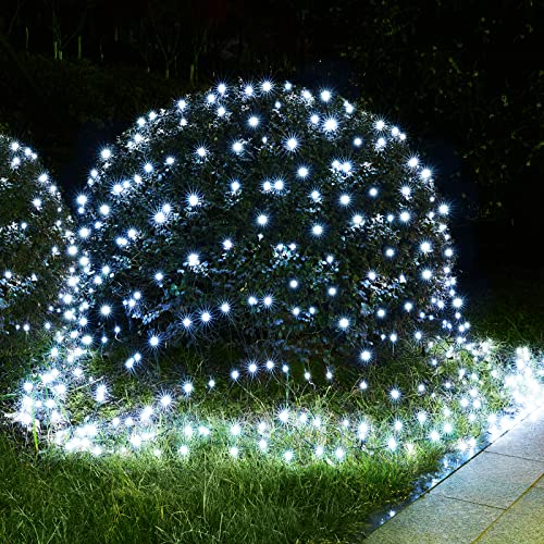 BlcTec Christmas Net Lights 360 LED 9.8ft x 6.6ft Outdoor Christmas Lights with 8 Modes, Timer, Connectable, Waterproof for Trees, Bushes, Shrubs, Yard Outdoor Decorations, Cool White - color: Cool White, size: 360LED