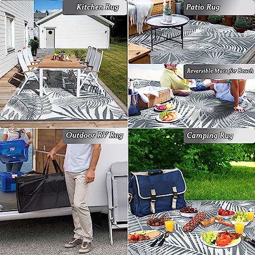 HiiARug Outdoor Rug 5x7Ft Outdoor Plastic Straw Rug Waterproof Outdoor Rugs for Patios Clearance Indoor Outdoor Rug for Patio Decor Porch Camping - color: Cool Gray, size: 5' x 7' (Rectangular)