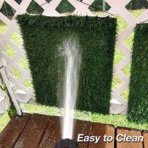 GLOBREEN Artificial Dog Grass Pee Pads 28" X 18" - Large Puppy Training Turf for Potty Tray, Anti Odors Reusable Pet Fake Grass with Drainage, 2 Packs - size: 28"x18"