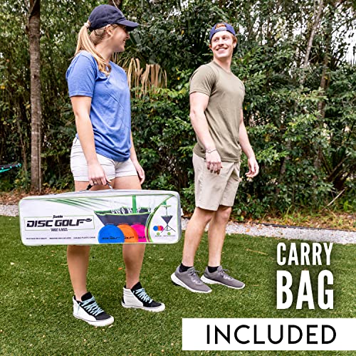 Franklin Sports Disc Golf Baskets - Portable Disc Golf Target with Chains Included - Disc Golf Basket Stand Equipment for Hole + Course Creation - style: Starter Plastic Chain