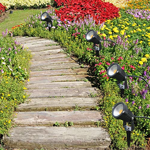 16 Packs Threaded Spike Flood Light Ground Stake Metal Replacement Stakes for Solar Lights Outdoor LED Solar Light Stakes with 16 Hex Screws for Gardens Yard Path Lawn 6.3 Inches (Black)