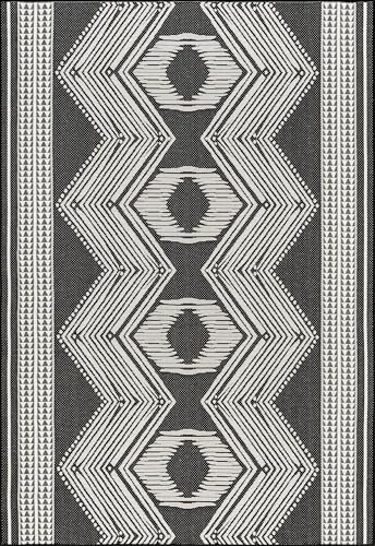 Nuloom Ranya Black/Ivory, 8' x 10', Tribal Geometric, Soft and Cozy, High Traffic, Stain Resistant, Easy Clean, Durable Area Rug for Indoor/Outdoor Patio, Deck, Porch, Garden, Courtyard - color: Black, size: 8' x 10' (Rectangular)
