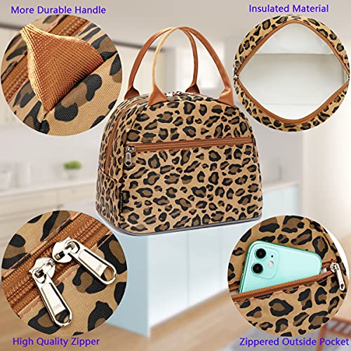 FlowFly Leopard Insulated Lunch Cooler Bag - Tote Organizer for Women/Men, Leopard - color: Leopard