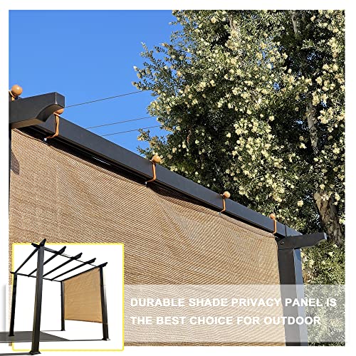 Sun Shade Privacy Panel with Grommets on 4 Sides for Patio, Awning, Window Cover, Pergola or Gazebo (Walnut, 8' x 5') - color: Walnut, size: 8' x 5'