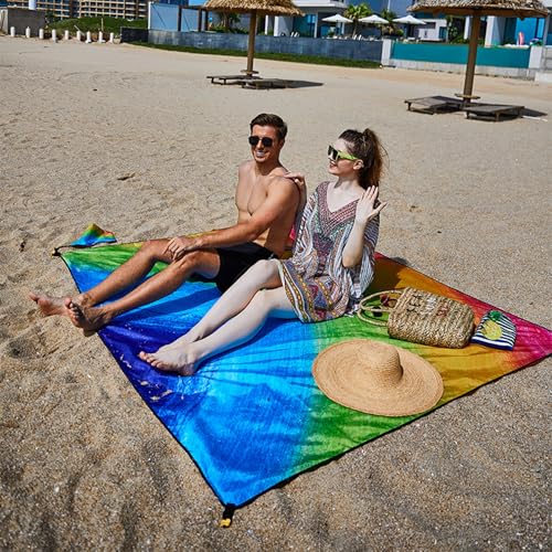 Large Beach Blanket Sandproof Waterproof 70.8" X 86.6"for Quick Drying Outdoor Picnic Mat for Beach - color: D03