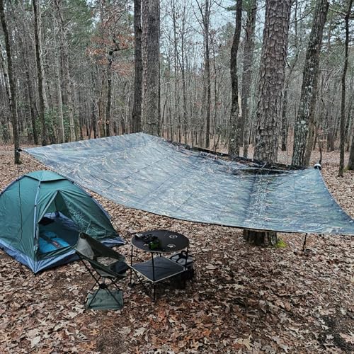 Heavy Duty 11 Mil Tarp Cover Waterproof UV Resistant Tarpaulin Used for Outdoor, Hunting, Camping, Backpacking, Canopy Tent, Ground Tarp, Cover Boat, Motorcycles, Roofs, Wood - color: Tree Camo-11 Mil, size: 6 Feet x 8 Feet