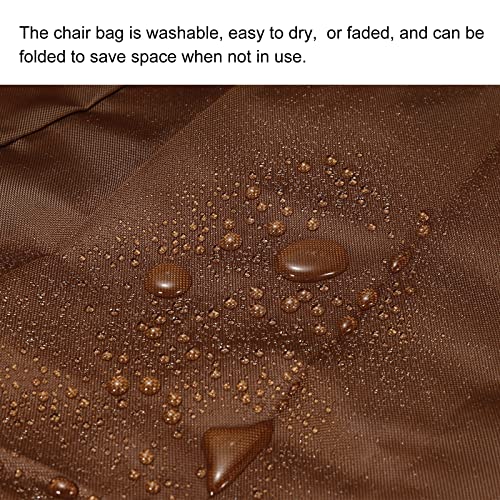 PATIKIL Chair Storage Bag, Waterproof Folding Lounge Chair Cover Carrying Case for Outdoor Camping Chair Beach Chaise Zero Gravity Chair, Brown - color: Brown