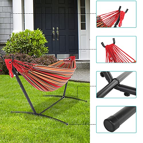Camping Hammock with Stand, Portable Hammock with Stand, Outdoor Hammock Heavy Duty Hammock Bed 250lbs Capacity Travel Bed with Carrying Case for Backpacking, Travel, Beach, Backyard, Patio, Hiking - color: D