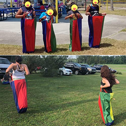 CWLAKON Outdoor Games, Potato Sack Race Bags for Kids Adults, Egg Spoon Relay Race, 3 Legged Race Bands, Birthday Party, Field Day Family Reunion Carnival Outside Yard Lawn Easter Fall Festival Games - size: Pack of 24 Oxford Cloth