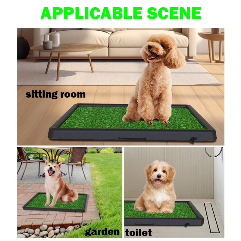 Portable Drainage Pet Urinal,Toilet,Grass Mat.,Potty Grass, Urinal Containing, Toilet Substitute,Puppy Turf,Suitable Size for Most Dogs,Dogs Cushions. 25 * 20 * 2 Inches.