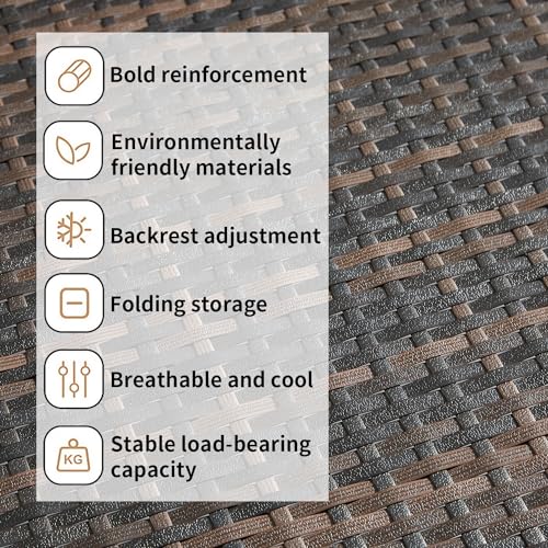 PE Rattan Adjustable Backrest Chaise Lounge Set 3 with 1 Side Table, Outdoor Pool Recliner Patio Chairs Lounge Chair Set 3 with 1 Coffee Table for Outside Beach Poolside Sunbathing - color: 3 Chairs + 1 Table