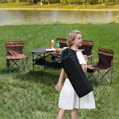 Adjustable Height Aluminum Folding Camping Table，Folding Grill Table，for Outdoor, Camping, Beach, BBQ, Patio, and Picnic, Durable & Waterproof with Carrying Bag(Large-Size) - size: large-size