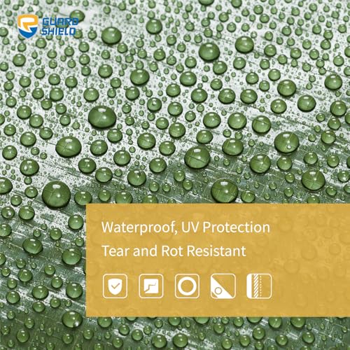 GUARD SHIELD Green Tarp Waterproof 12x12 Feet Medium Duty All Purpose Poly Tarps Cover 7mil (2-Pack) - color: Green, size: 12x12 (2-Pack)
