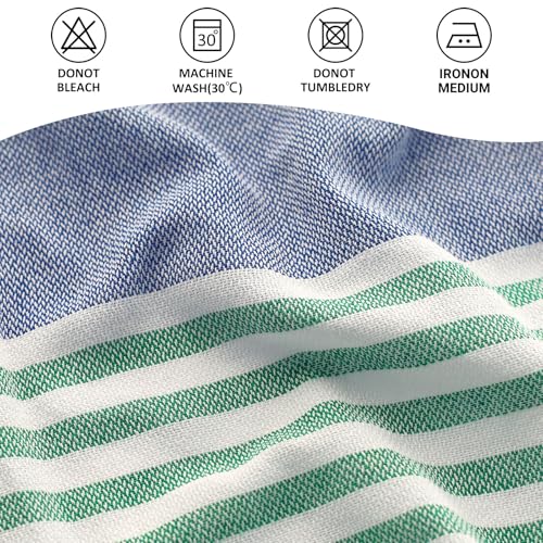 cabanana Turkish Beach Towel Oversized - 40"x70" Quick Dry Sand Free Thin Beach Towels for Adults,Extra Large Cotton Lightweigh Travel Towel for Beach Accessories (Blue Turquoise) - color: Z Blue Turquoise