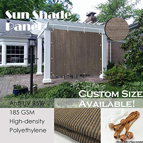 Alion Home Sun Shade Privacy Panel with Grommets and Hems on 4 Sides for Patio, Awning, Window, Pergola or Gazebo - Mocha Brown (8' X 18') - color: Mocha Brown, size: 8' x 18'