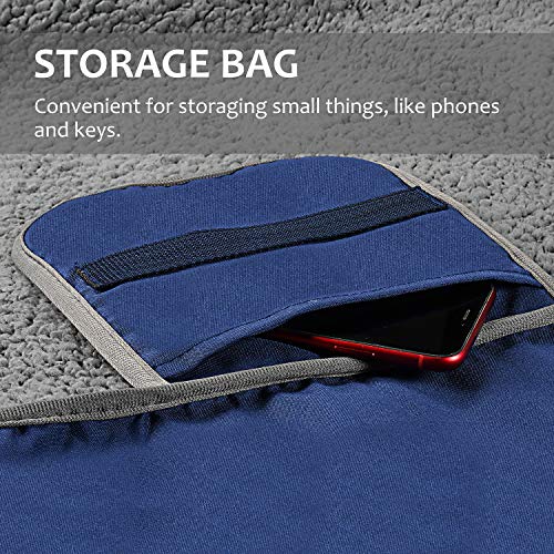 Tirrinia Large Waterproof Outdoor Blanket, Soft Warm Windproof Stadium Blanket with Sherpa Fleece and Foldable for Outdoor Sport, Baseball, Football, Beach, Concerts, Car - color: Navy Blue, size: 59" x 79"