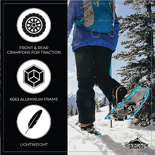 Cascade Mountain Tech Lightweight Aluminum Frame Snowshoe Set - size: 30" - Adult - Up to 250 lbs