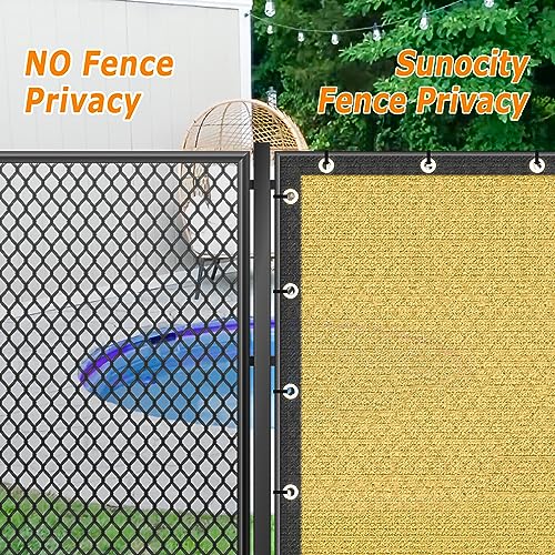 Privacy Fence Screen 8' x 2', 90% Blockage Heavy Duty 170 GSM Fencing Mesh Net Cover for Outdoor Wall Garden Yard Backyard Cable Zip Ties Included Sand-We Make Custom Size - color: Sand, size: 8X2 FT - Custom Sizes