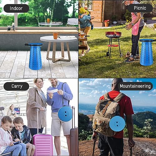 Portable & Lightweight Foldable Camping Chair for Adults, Heavy Duty Folding Stool with Adjustable Shoulder Strap, Perfect for Picnic, Beach, Backyard, and Sporting Events, Max Weight 400lbs - color: Blue