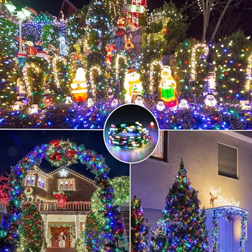 4 Pack Fairy Lights Battery Operated, 16.4 Ft 50 LED Starry Fairy Lights with Auto Timer Dark Green Copper Wire Twinkle Lights for Wedding Bedroom Christmas (Multicolor) - color: Multicolor-Green Wire