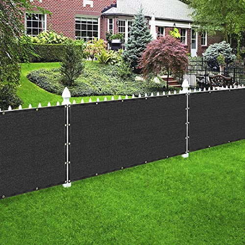 Houssity Black 6' x 1' Fence Privacy Screen Cover Panel Shade Cloth Fabric for Chain Link Fence Patio Pool Driveway Walkway Construction Project Playground Outdoor Events - color: Black, size: 6' x 1'