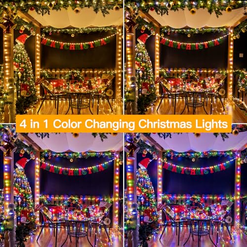 Ollny Christmas Lights Warm and Multicolor, 600LED 197FT Christmas Tree Lights IP67 Waterproof, Plug in Fairy Light with Remote 11 Modes Timer, Xmas Light for Outdoor Indoor House Holiday (Pack of 2) - color: Warm and Multicolor, size: 600 LEDs (Pack of 2