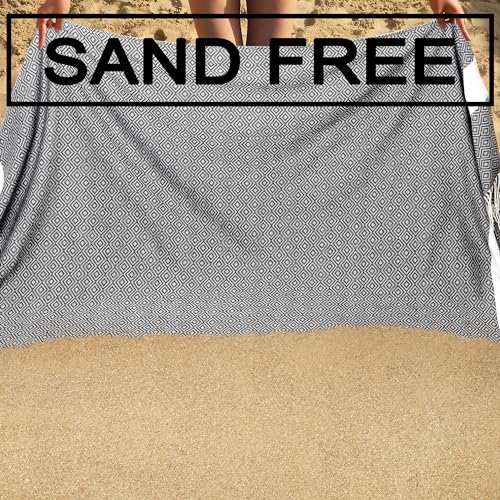 Beach Towel 2 Pack,Sand Free Beach Towels Oversized 39 x 72, Diamond Turkish Beach Towel Quick Dry,Lightweight Pool Towels for Adults Travel Towel,Cool Beach Essentials - color: 2 Pack Diamond Blank Black